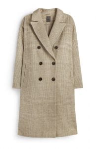 128845912 01 Check Double Breasted Coat